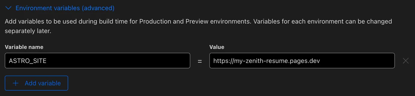 Set env variable